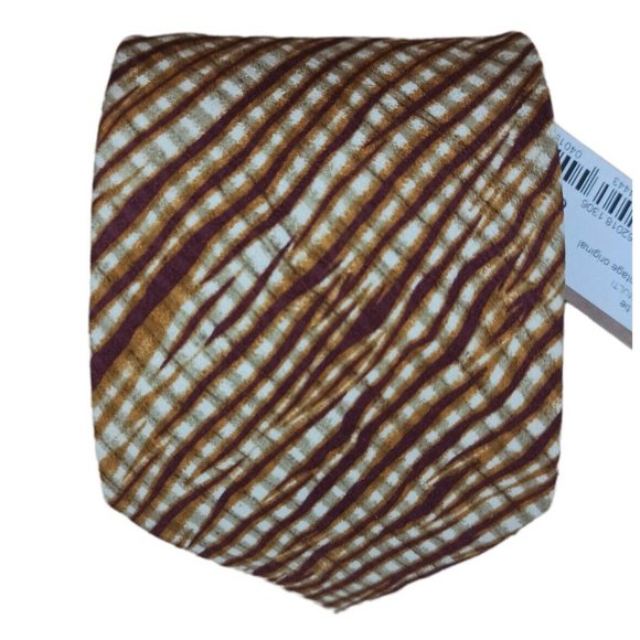 🆕KENZO HOMME Brown Art Silk Tie ITALY 58